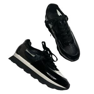 JESSICA RICH Transparent Sneaker Black Clear Women's Size 37 NWT In Box Size 7